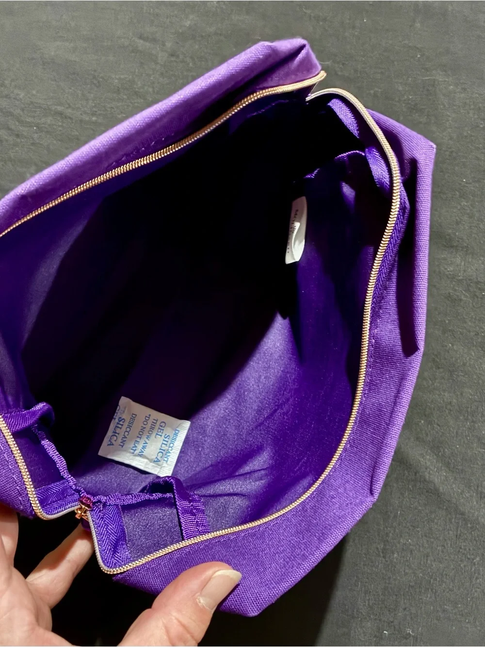 Molinard Parfums Purple Cosmetic Bag with Gold Crest